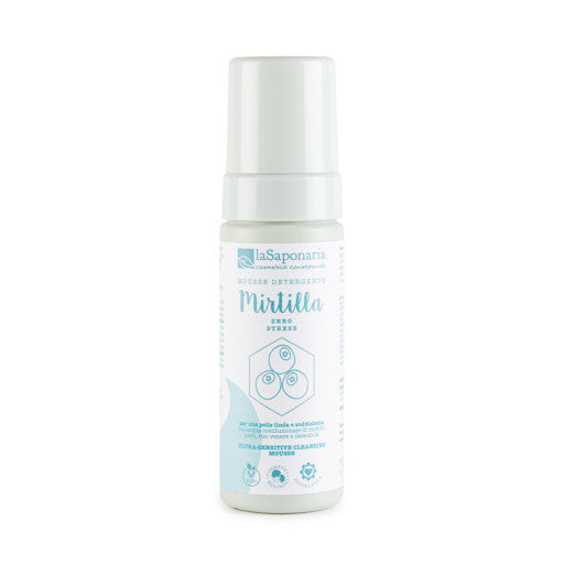 La Saponaria Mousse Detergente Viso Mirtilla – Detergente Bio Pelle Sensibile 150ml