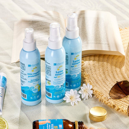 La Saponaria – Latte Solare SPF 20 (Media protezione) – Filtri 100% Minerali Non Nano 125ml