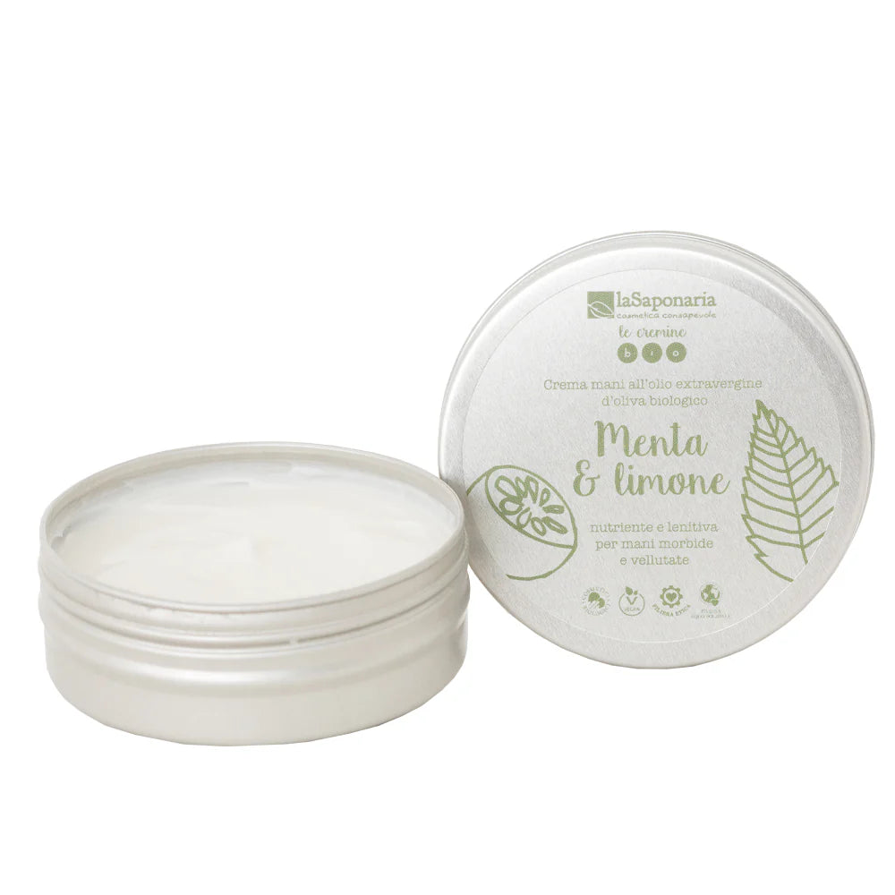 La Saponaria Crema Mani Menta e Limone – Nutriente, Lenitiva e a Rapido Assorbimento 60ml