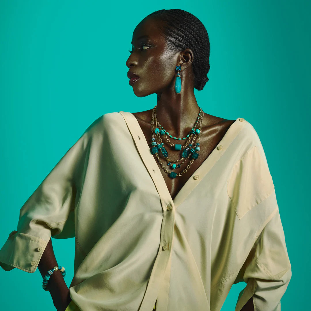 Collana multifilo Sodini Linea Essenza – Estiva Turchese & Oro