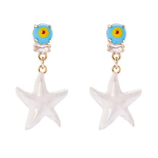 Orecchini pendenti con stella marina – Linea Partenope