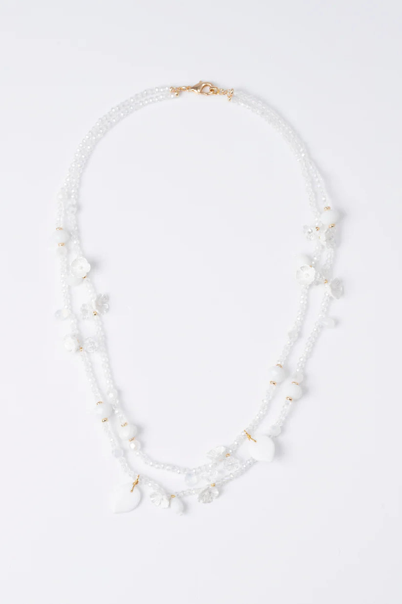 Collana Sodini Lei – Doppio Filo Bianco con Ciondoli Art. 861810A