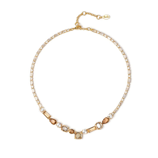 Collana Jaqueline by Sodini – Cristalli Marrone Cognac e Beige Art. 912466D