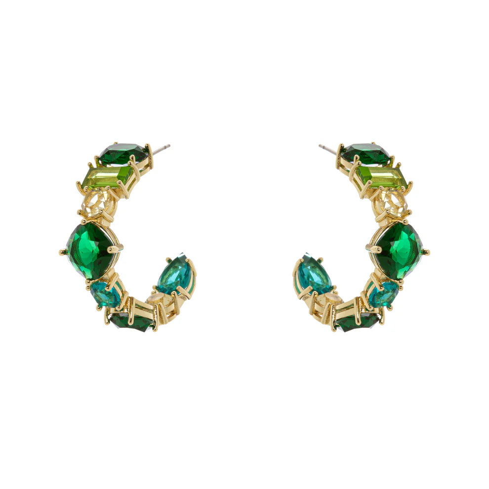 Orecchini Jaqueline by Sodini – Cerchi con Cristalli Verde e Turchese Art. 912472B
