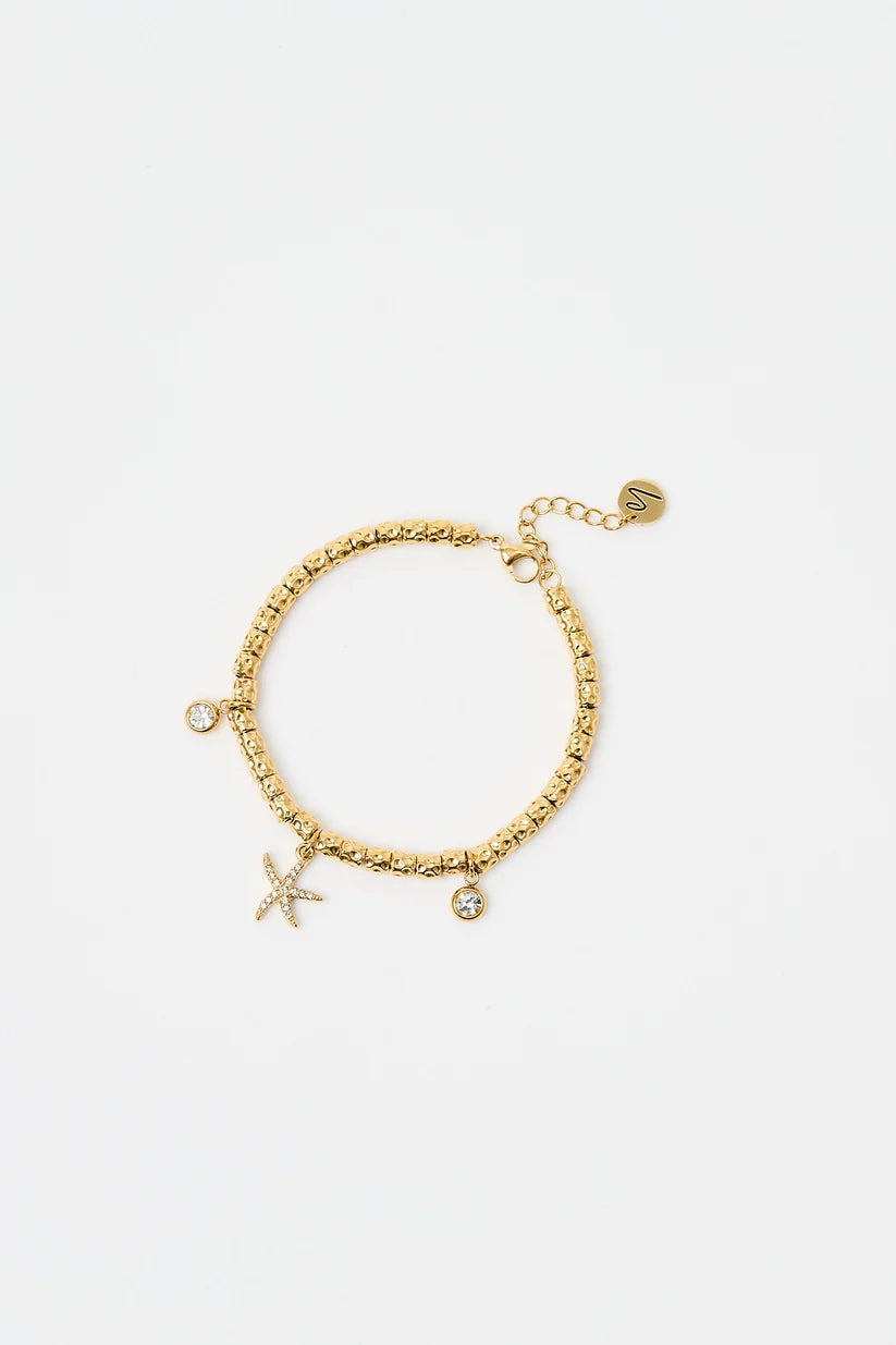 Bracciale Sodini Sunset Crush in Acciaio Dorato con Stella Marina e Cristalli