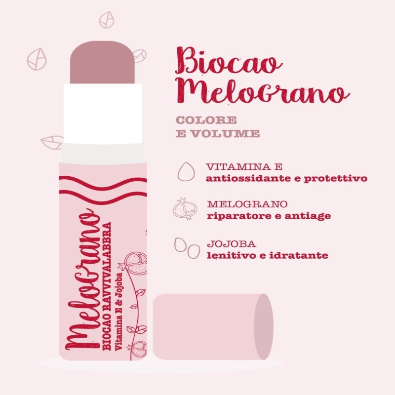 La Saponaria Biocao Melograno – Balsamo Labbra Colorato Volumizzante Rosso Corallo