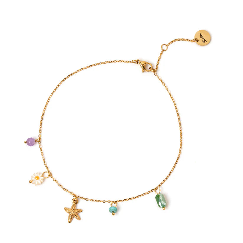 Cavigliera Arabesque – Acciaio & Pietre naturali Art. 930588