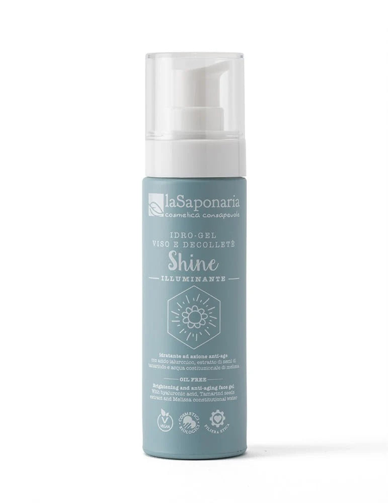 La Saponaria Idro-Gel Viso Illuminante Shine – Gel Idratante con Acido Ialuronico 50ml