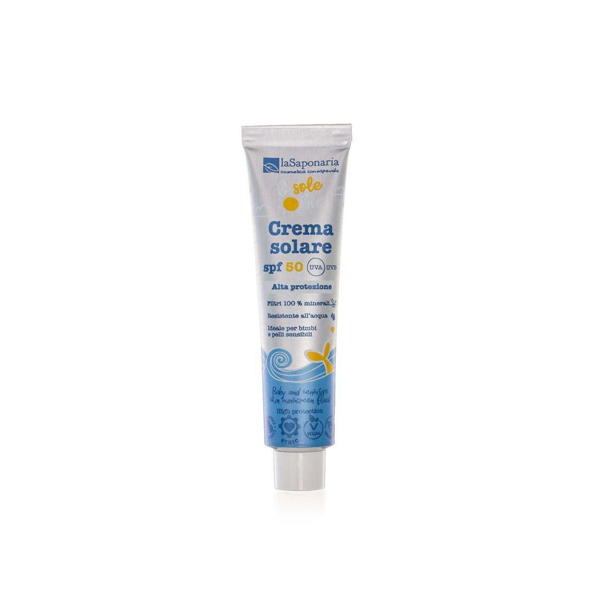 La Saponaria – Crema Solare SPF 50 Bimbi & Pelli Sensibili Travel Size 40ml
