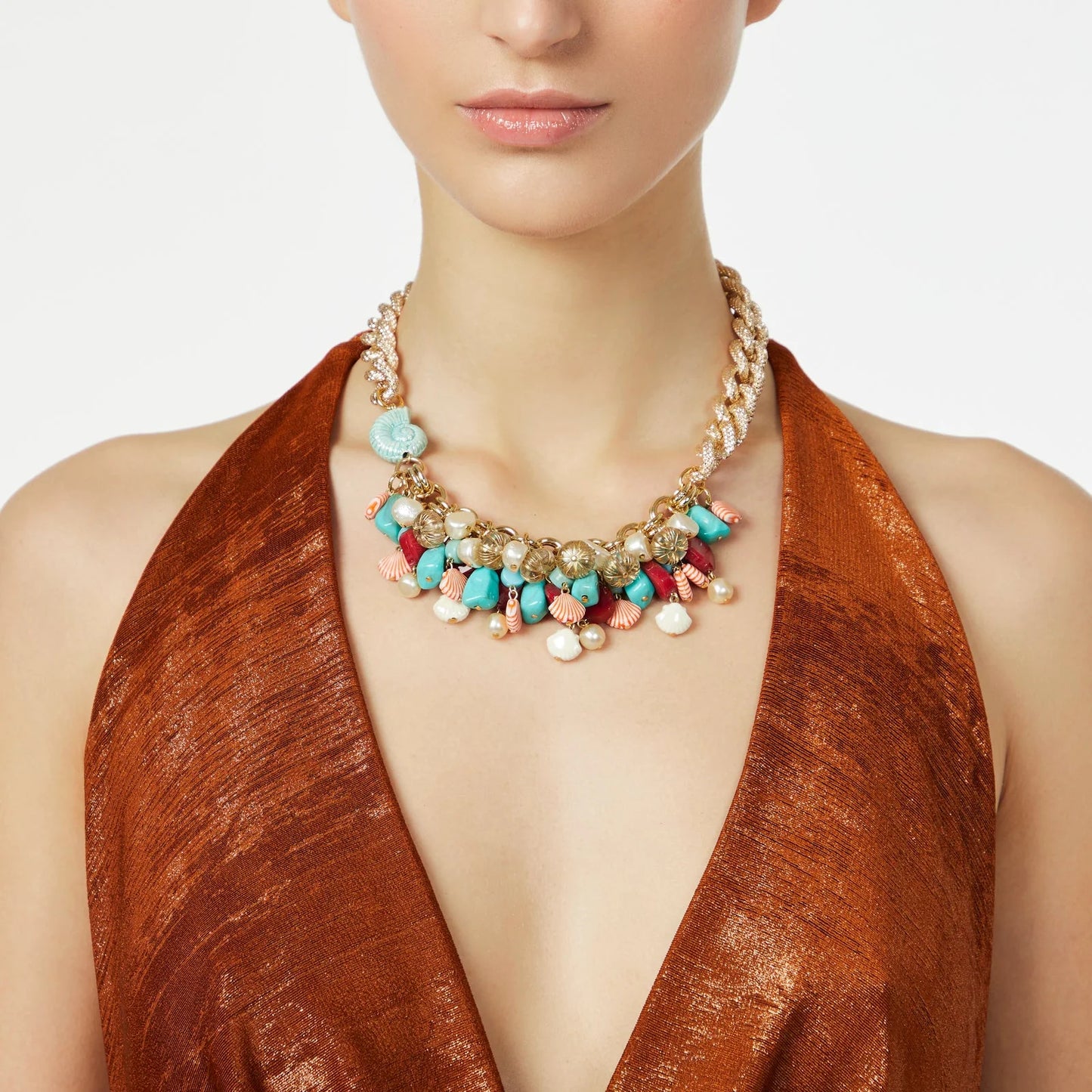 Collana corta groumette e pendenti Ondina - Art. 331240