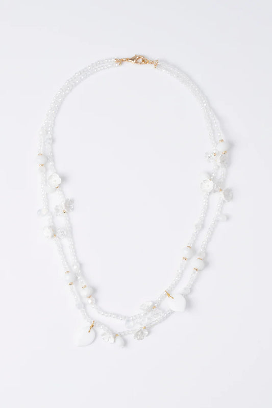 Collana Sodini Lei – Doppio Filo Bianco con Ciondoli Art. 861810A