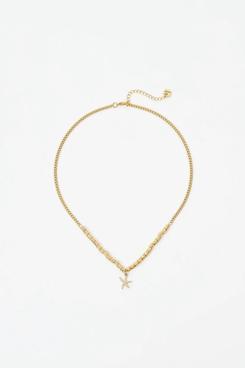 Collana Sodini Sunset Crush in Acciaio Dorato con Stella Marina in Cristalli