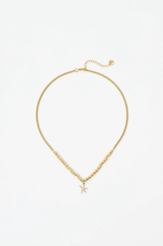 Collana Sodini Sunset Crush in Acciaio Dorato con Stella Marina in Cristalli