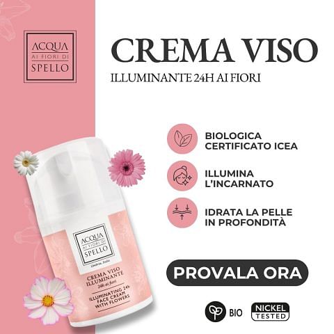 Acqua ai Fiori di Spello – Crema Viso Illuminante 24h ai Fiori 50ml