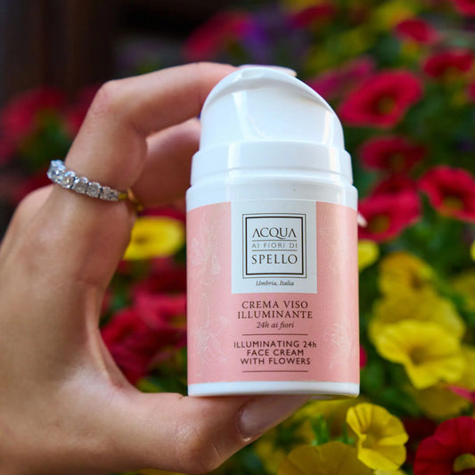 Crema viso illuminante 24h ai fiori