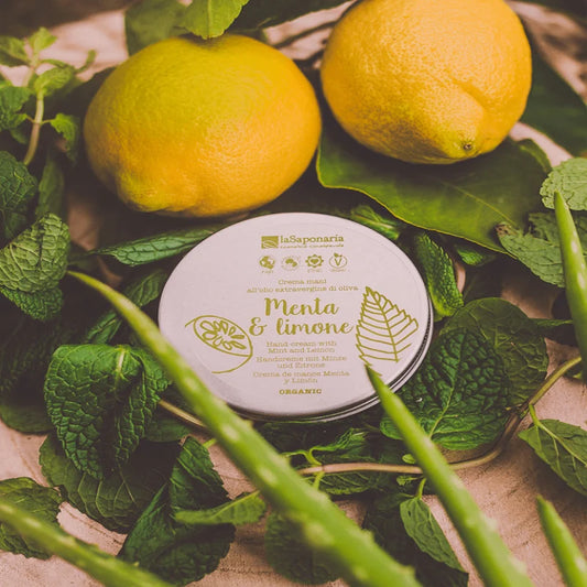 La Saponaria Crema Mani Menta e Limone – Nutriente, Lenitiva e a Rapido Assorbimento 60ml