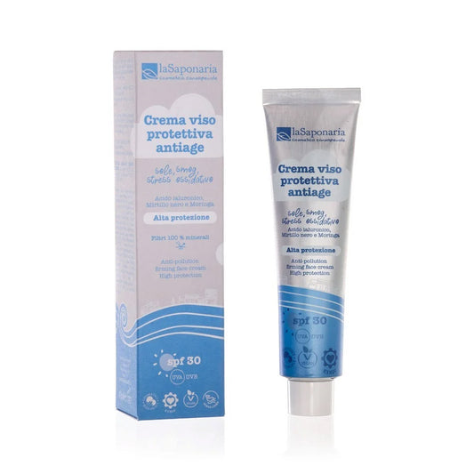 La Saponaria – Crema Viso Protettiva Antiage SPF 30 (Anti-smog & Antiossidante)