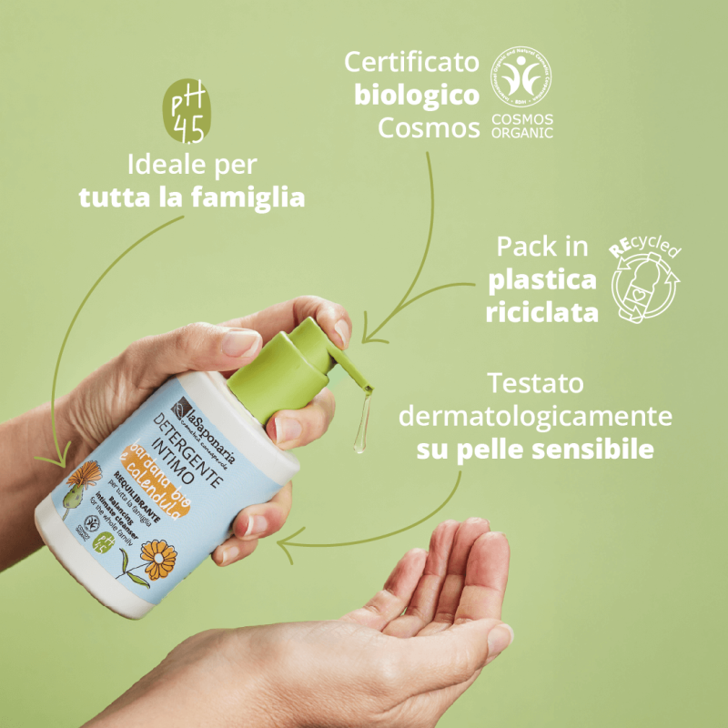 La Saponaria Detergente Intimo Riequilibrante – Bardana Bio & Calendula pH 4.5 250ml