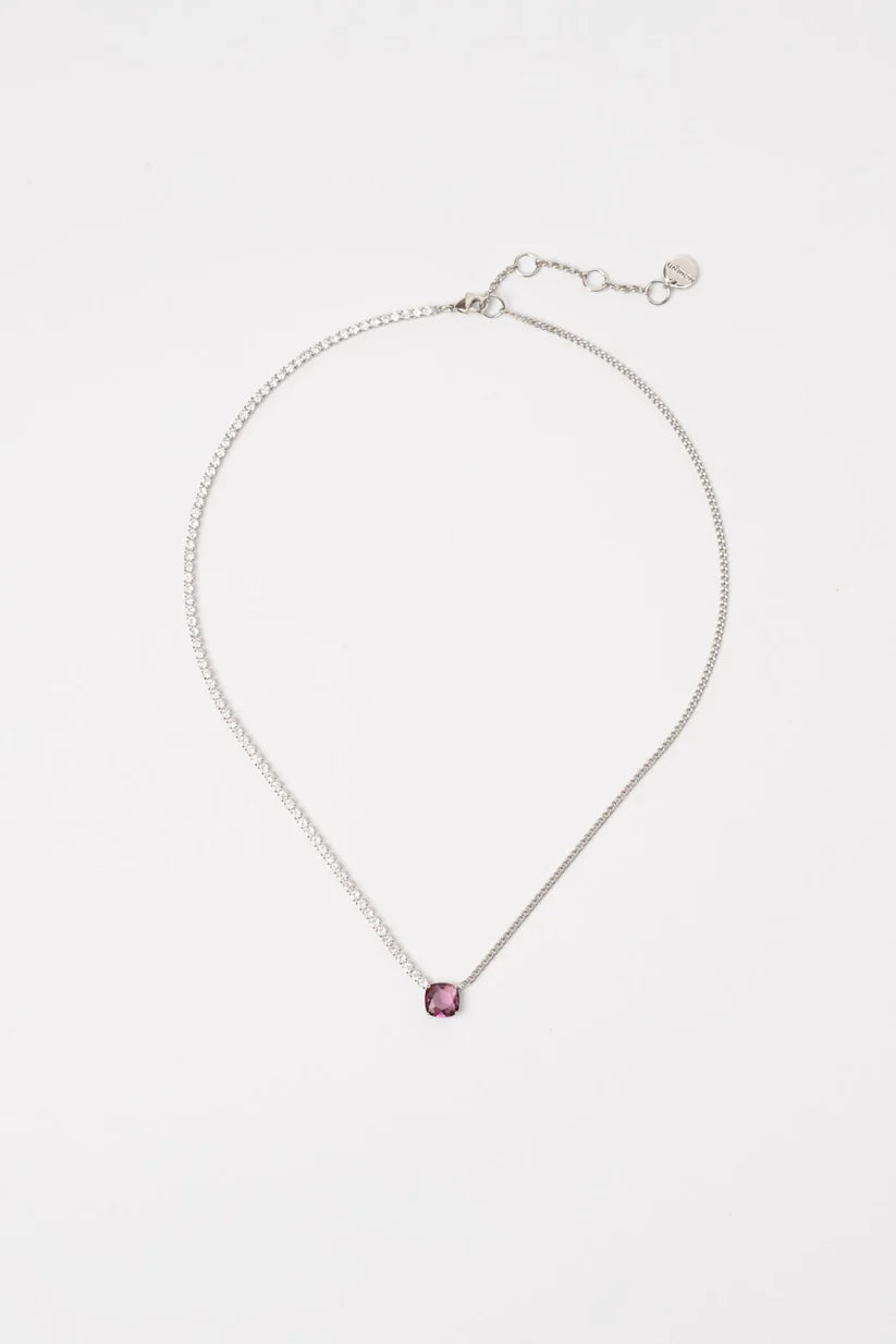 Collana Sodini Mademoiselle – Punto Luce Asimmetrico con Pietra Viola Art. 912767V
