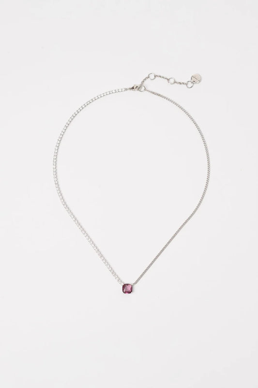 Collana Sodini Mademoiselle – Punto Luce Asimmetrico con Pietra Viola Art. 912767V