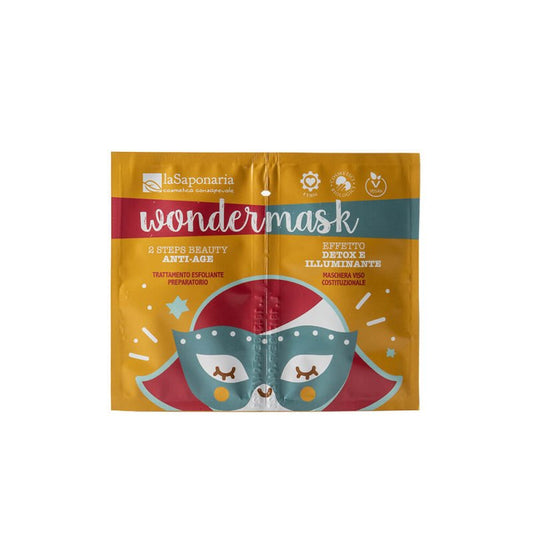 La Saponaria Wondermask 2 Steps Beauty Anti-Age – Scrub + Maschera Viso Illuminante