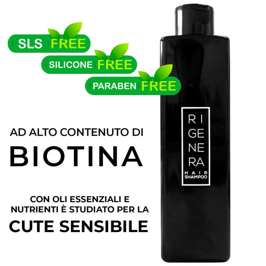 Rigenera Hair Shampoo – Shampoo Anticaduta SLS Free per Cute Sensibile 250ml